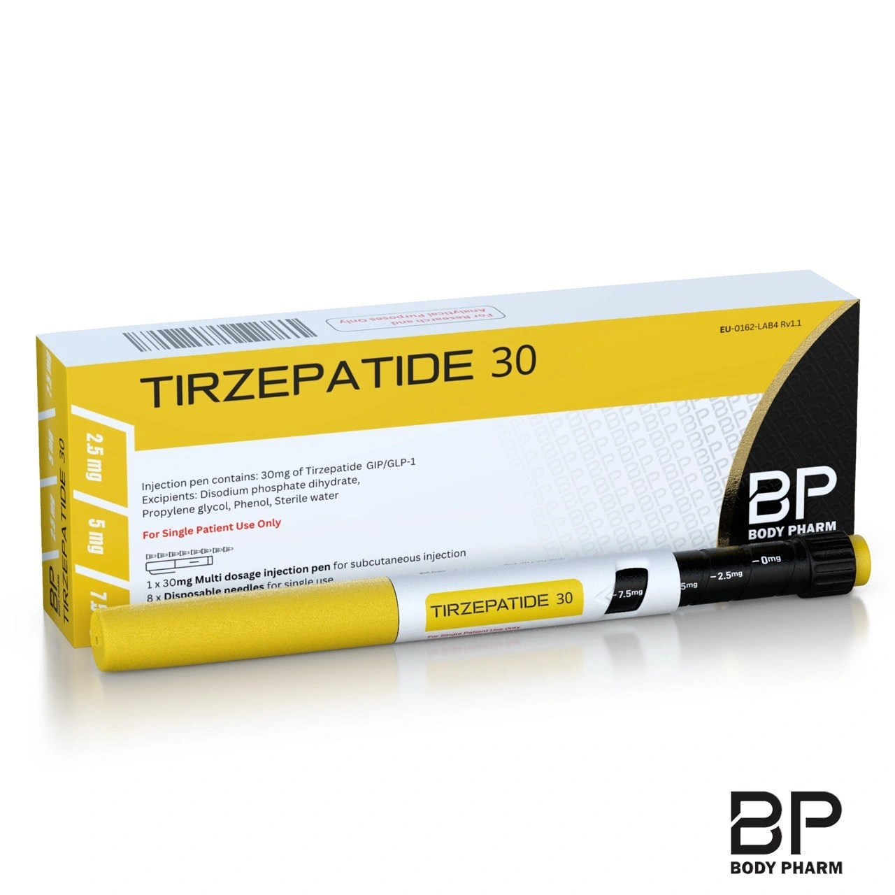 Body Pharm Tirzepatide 30 mg prefilled pen and labelled box